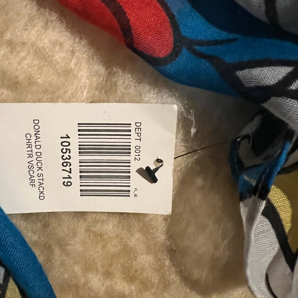 Disney Donald Duck Graphic Scarf with Blue and Red Accents - Picture 2 of 3